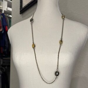 Elegant Silver and Gold Beaded Necklace